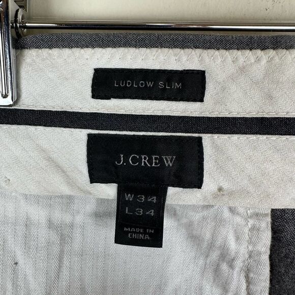 J.Crew Grey Ludlow Slim Carpini Cotton Pants 34 x 32 Read - Picture 8 of 13